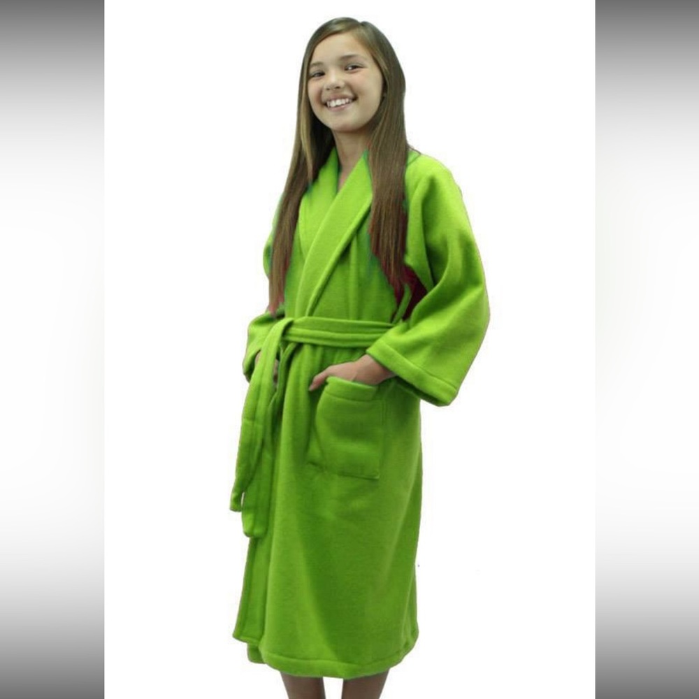 Brand New Mirko Bright Green Fleece Children’s Robe